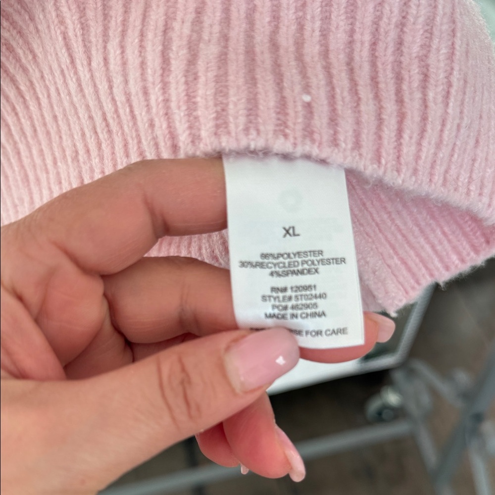 NWOT Pink Rose Pastel Pink Patterned Sweatshirt Size xl - Picture 3 of 12